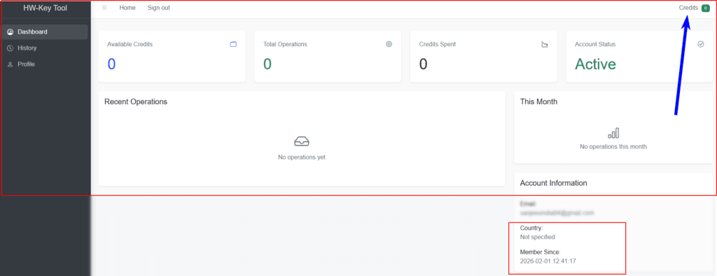 Hw Key Tool Credits price 