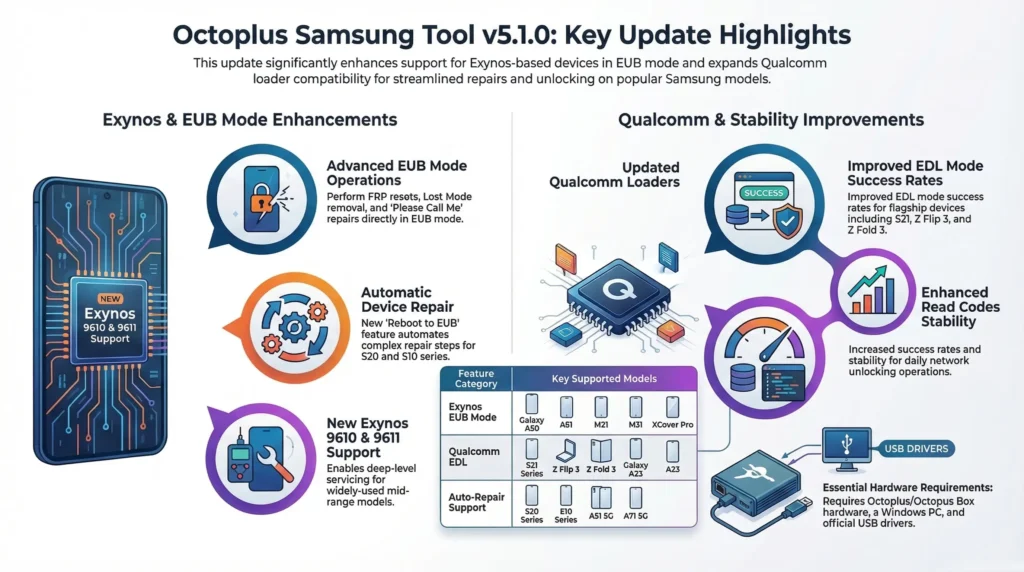 Octoplus Samsung Tool v5.1.0, Update